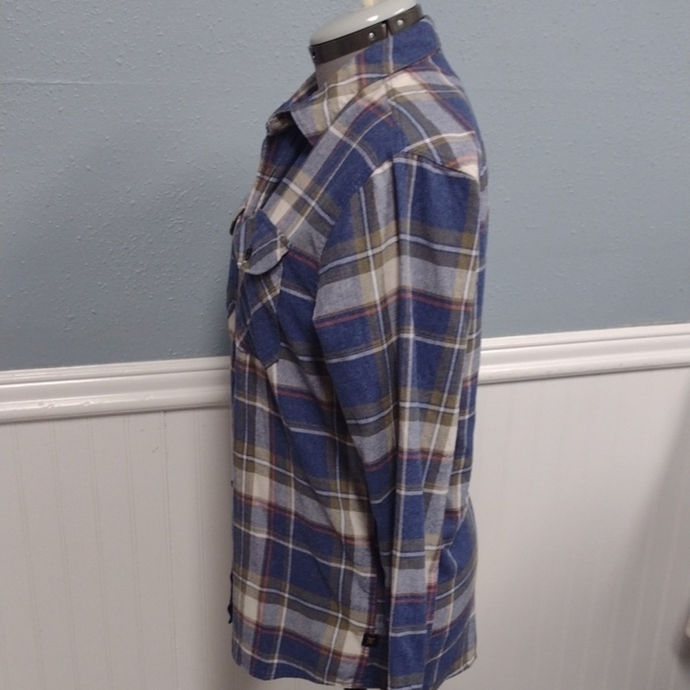 Roark Blue and Tan Plaid Casual Shirt - Picture 6 of 13